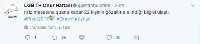 Gözaltı tweeti