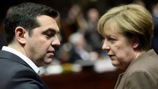 Alexis Tsipras y Angela Merkel