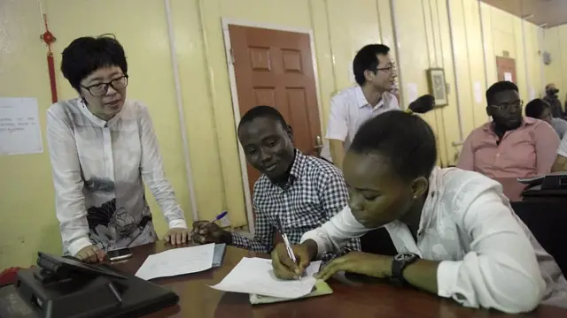 Un cours de mandarin à l'institut Confucius de l'Université de Lagos, au Nigeria