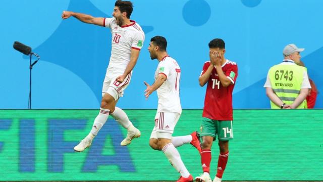 Iran celebrate beating Morocco