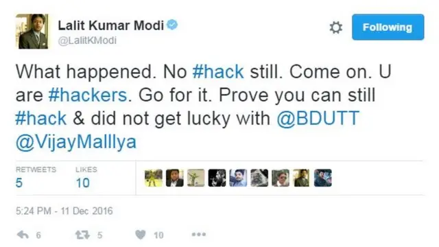 ललित मोदी का ट्वीट