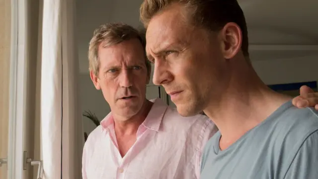 Hugh Laurie na Tom Hiddleston katika The Night Manager