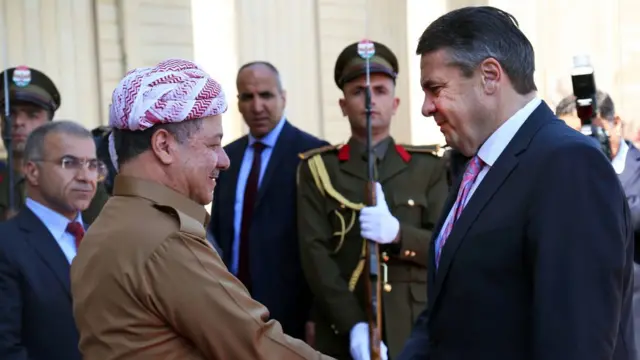 Mesud Barzani ve Sigmar Gabriel
