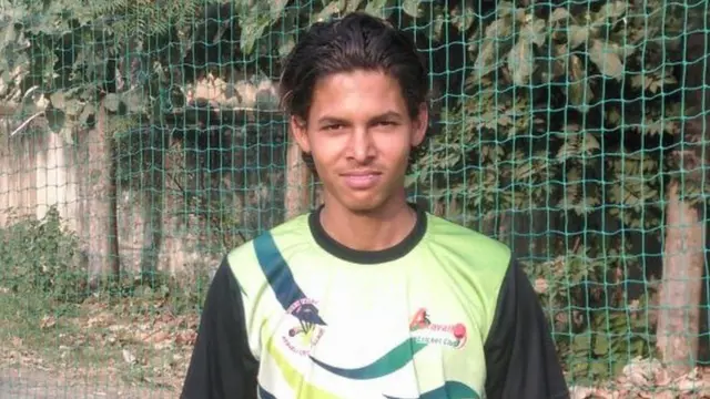 રાજસ્થાનના બોલર આકાશ ચૌધરીનો ફોટોગ્રાફ