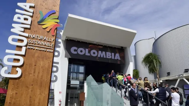 Stand de Colombia en feria de turismo en Italia.