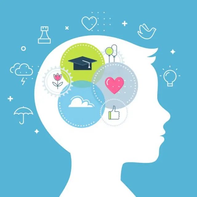 Ilustración cerebro de un niño.