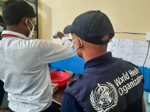 विश्वस्वास्थ्य सङ्गठनले हैजाको आरडीटी परीक्षण र सङ्कलित नमुनाको थप परीक्षण गर्न काठमाण्डू पठाउन सहयोग गरेको थियो