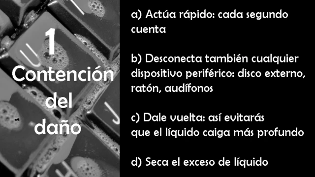 Primeros auxilios para una laptop mojada