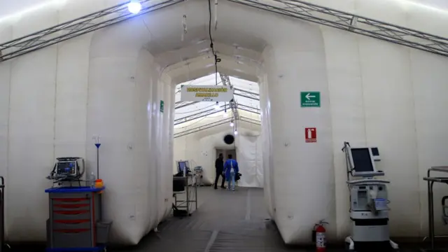 Hospital de campaña en Pachuca, estado de Hidalgo México