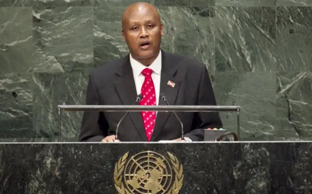 Prosper Bazombanza ubwo yari icegera c'umukuru w'igihugu mu 2014