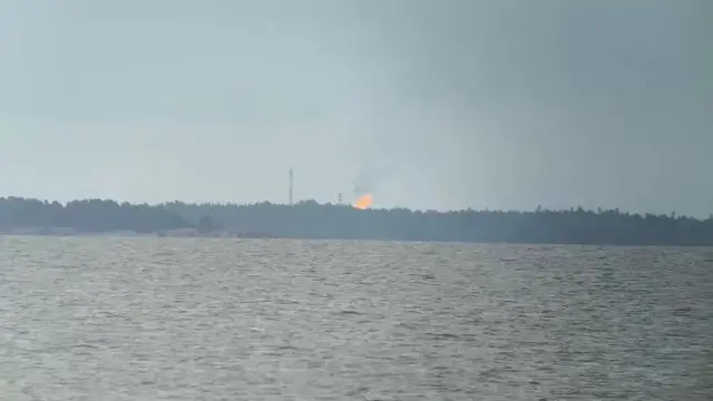 صورة لاشتعال الغاز في محطة للطاقة