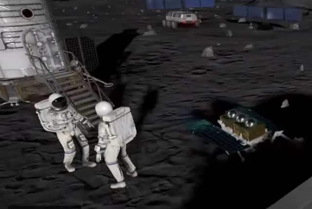 На одном из кадров видны два космонавта, хотя станция планируется необитаемой