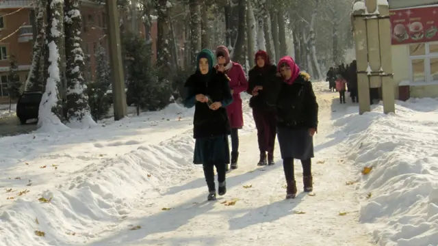 اولین برف زمستانی در دوشنبه پایتخت تاجیکستان
