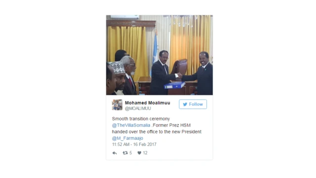 Rais Farmajo akabidhiwa mamlaka nchini Somalia