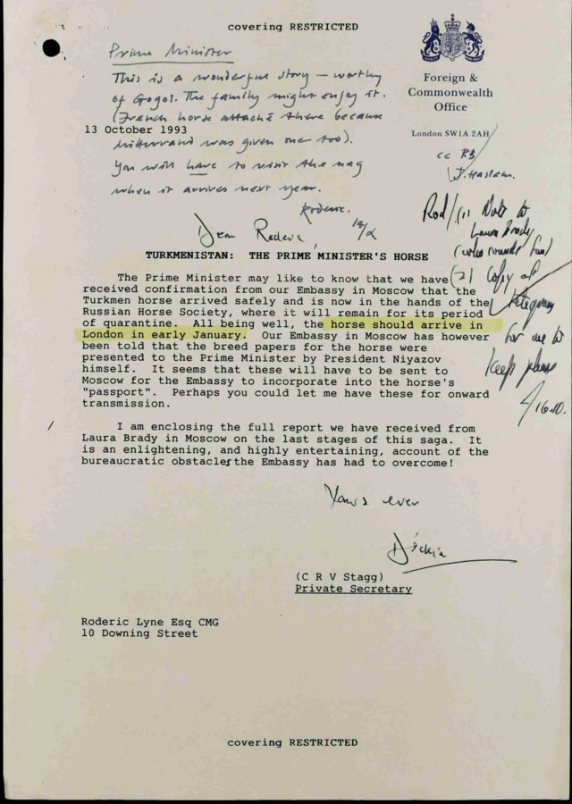 Докладна записка личного секретаря премьера