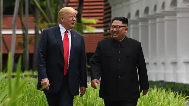 Trump y Kim Jong-un.