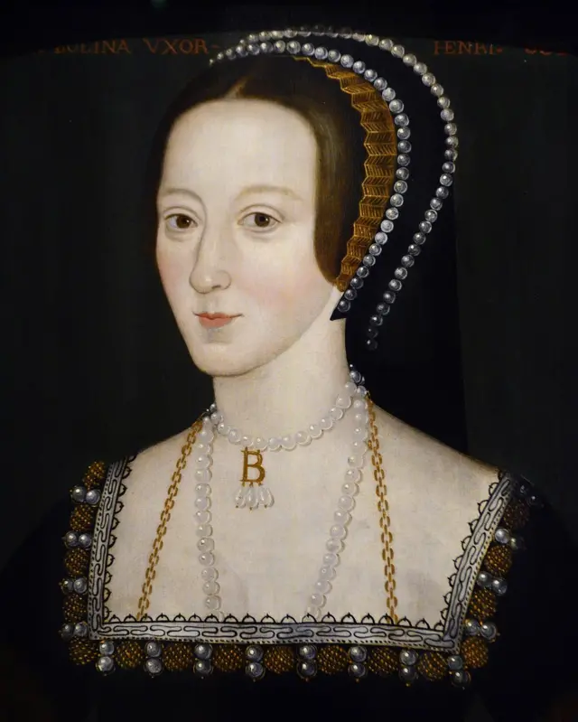 A late 16th century portrait of Anne Boleyn (c.1500-1536) by an unknown artist on display at the National Portrait Gallery in London, England.