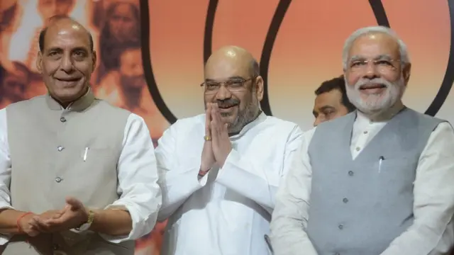 राजनाथ सिंह, अमित शाह और नरेंद्र मोदी