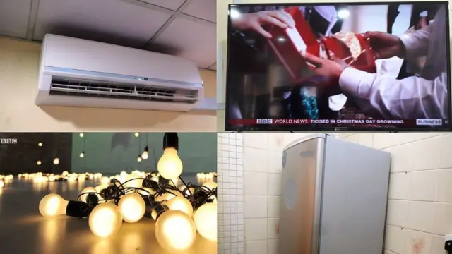 TV, AC, Bulb and Fridge