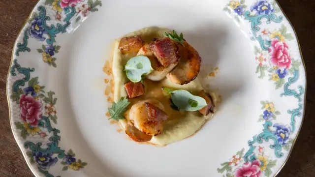 Une entrée dans un restaurant de l'hôtel The Pig