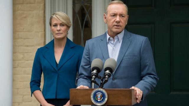 Kevin Spacey y Robin Wright en House of Cards.