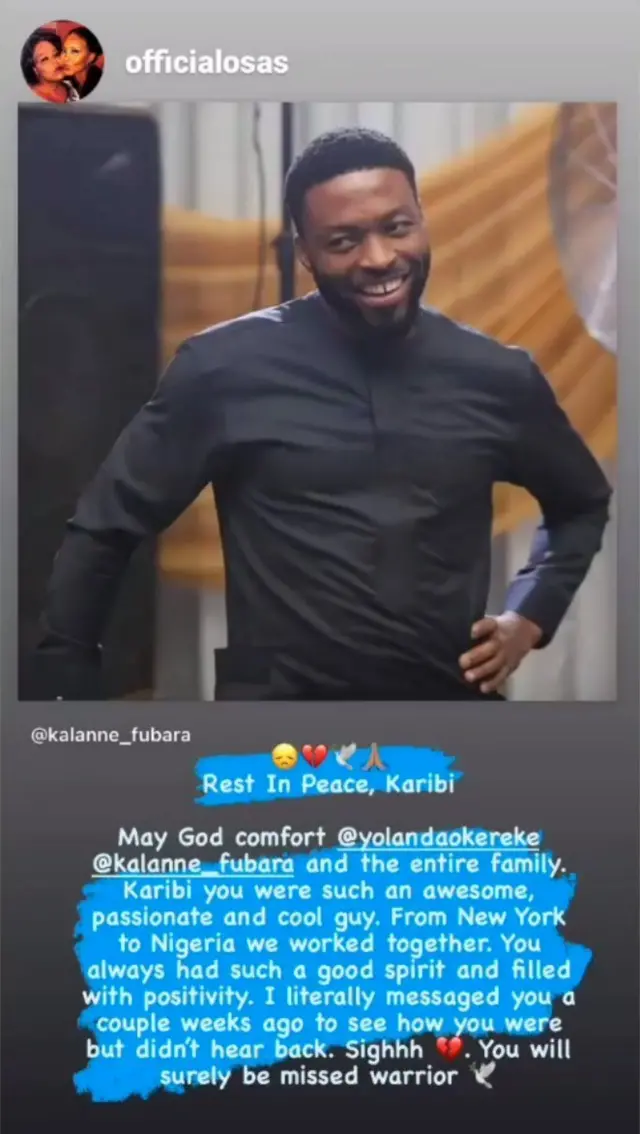 Karibi Fubara death: Stella Fubara confam say di Nollywood actor die