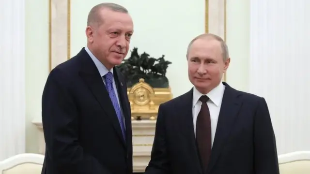 Путин встречался с Эрдоганом в Москве в марте 2020 года