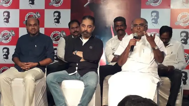 கமல்ஹாசன் செய்தியாளர் சந்திப்பு:`சக்கர நாற்காலி' சர்ச்சைக்கு விளக்கம் - மநீம கூட்டணியில் இணைந்த சரத்குமார்