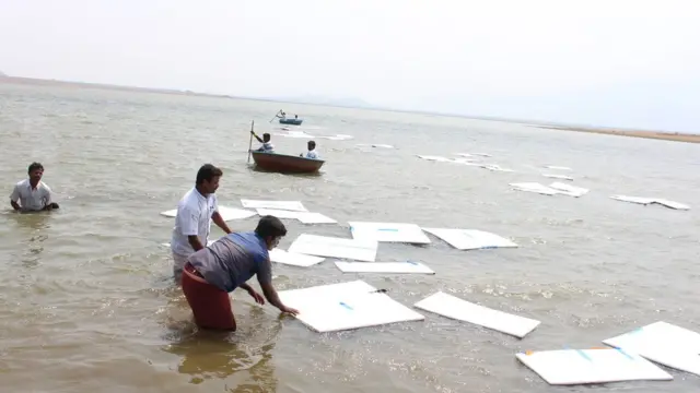 தெர்மகோல் அட்டையால் அணையை மூட முயற்சி