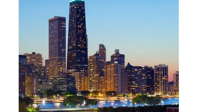 The former John Hancock Center and Chicago's skyline