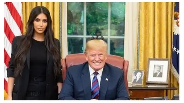 ترامب نشر صورة له مع كيم كارداشيان