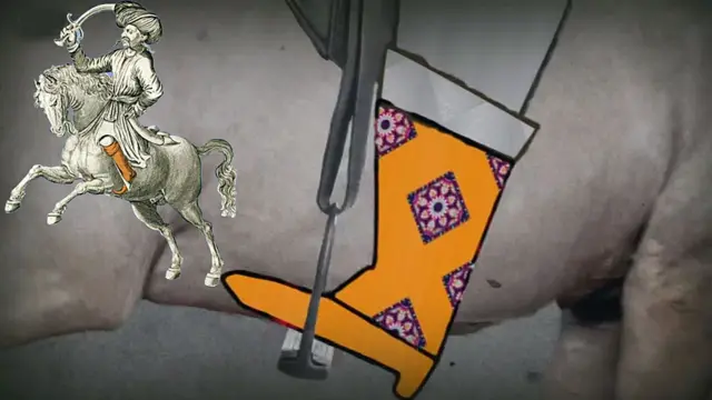 Dibujo de bota con tacón en estribo