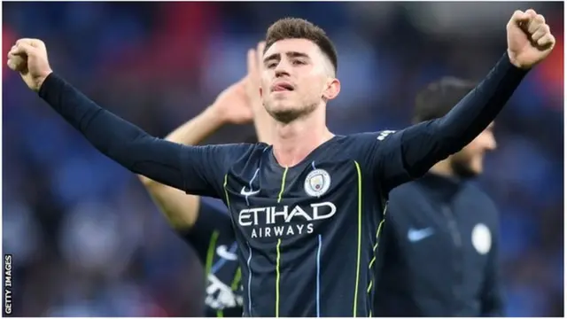 Aymeric Laporte celebrates