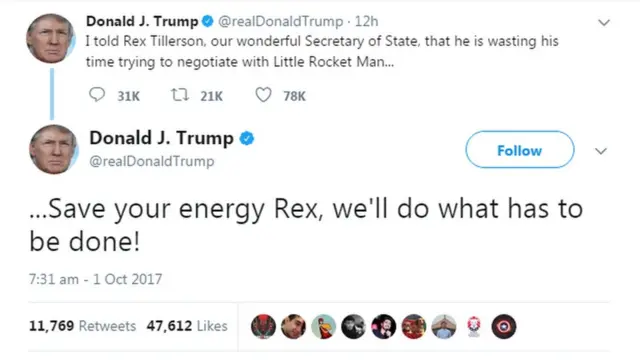 డొనాల్డ్ ట్రంప్ ట్వీట్