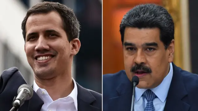 Juan Guaidó y Nicolás Maduro