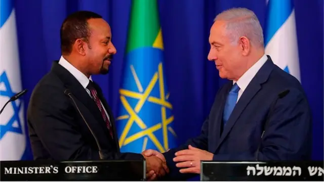 ቀዳማይ ሚኒስተር ኣብይ ኣሕመድ ምስ በንጃሚን ናትናያሁ