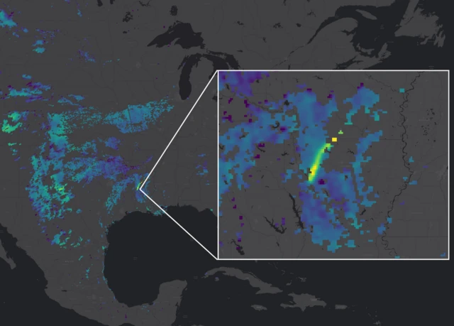 As 'nuvens'casa de aposta com depósito mínimo de r 1metano vistas do espaço podem se estender por centenascasa de aposta com depósito mínimo de r 1quilômetros