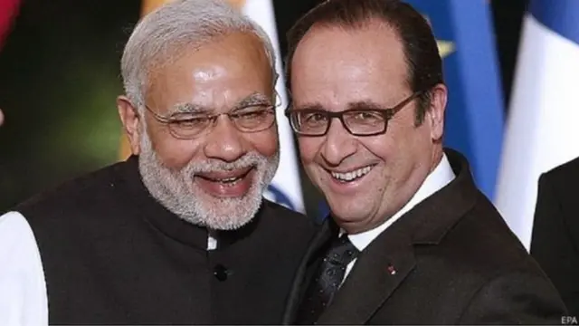 नरेंद्र मोदी और फ्रांस्वा ओलांद