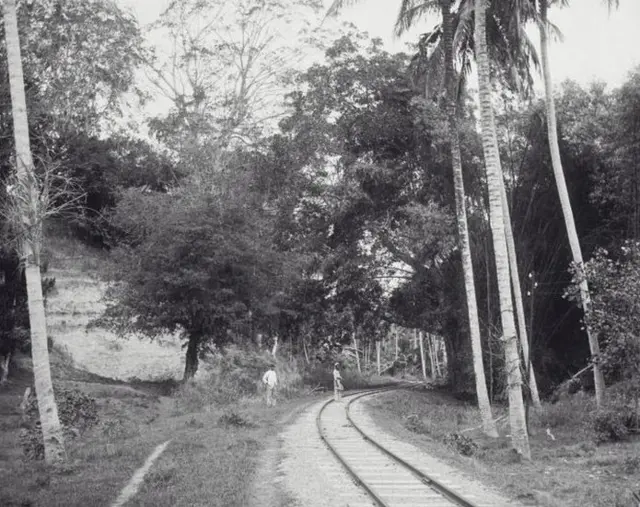 Jalur kereta api di sekitar Padang Tiji, Pidi, Aceh.