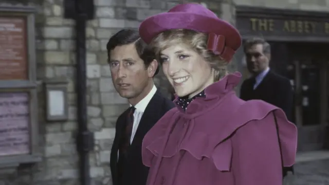 Prince Charles and the Princess of Wales at Westminster Abbey, London, for a centenary service for the Royal College Of Music, 28th February 1982