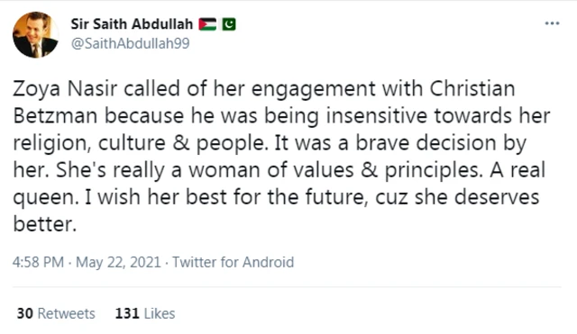 زویا ناصر، کرسچن بیٹزمین