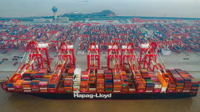 The Yangshan port in Shanghai.