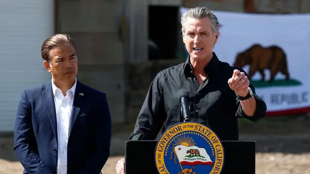 Gavin Newsom y Rob Bonta