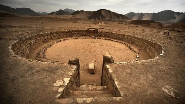 Una vista aérea de Caral, en Perú