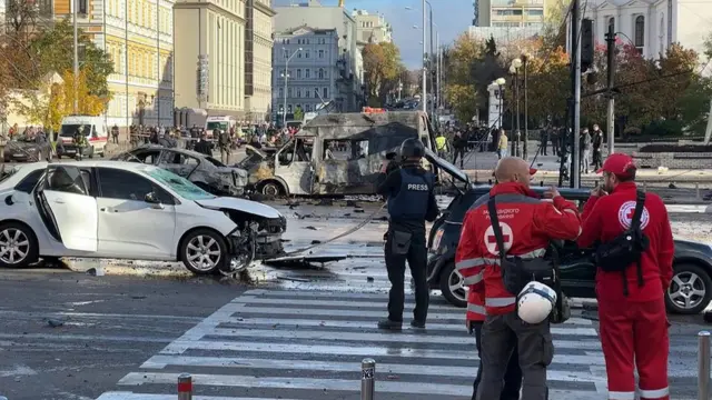 последствия утреннего удара по Киеву