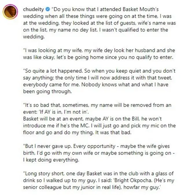 AY interview wit Chude Jideowo on beef wit Basketmouth