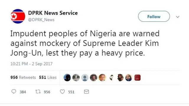 DPRK Tweet