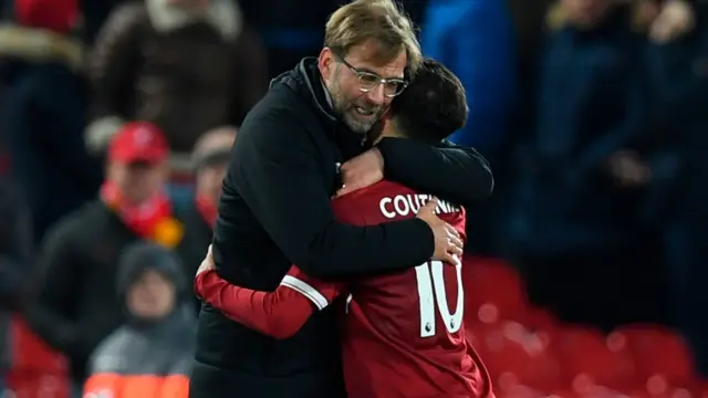 کوتینیو و یورگن کلوپ سرمربی لیورپول