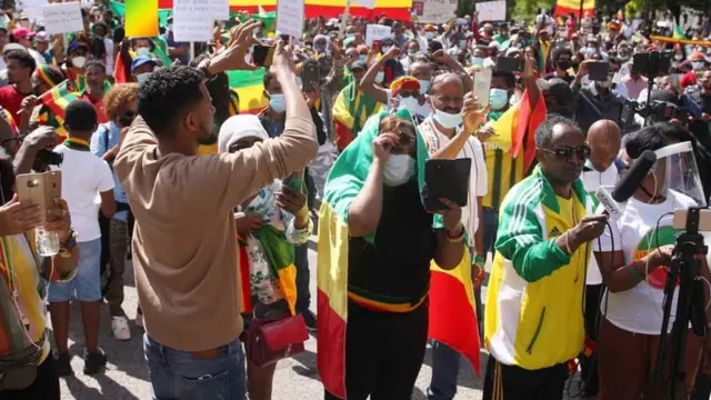 ኣብ ከተማ ለንደን፡ ማርብል ኣርች ኣብ ዝበሃል ቦታ ዝተኻየደ ሰልፊ