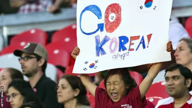 Un jeune supporter de la Corée du Sud